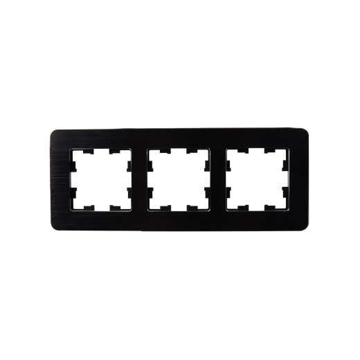 BRITE Рамка 3-мест. РУ-3-1-Бр металл черн. RE AL IEK