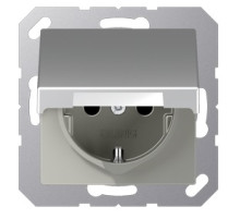 JUNG EcoProfi Алюминий Розетка с/з с крышкой