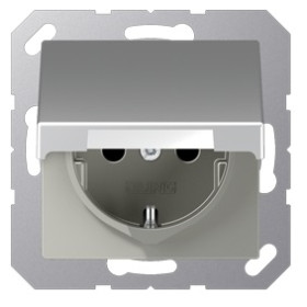 JUNG EcoProfi Алюминий Розетка с/з с крышкой