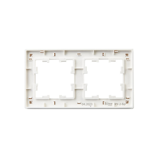 BRITE Рамка 2-мест. РУ-2-Бр бел. рифленый IEK