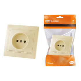 TDM Розетка 2П 10А 250В сл. кость 