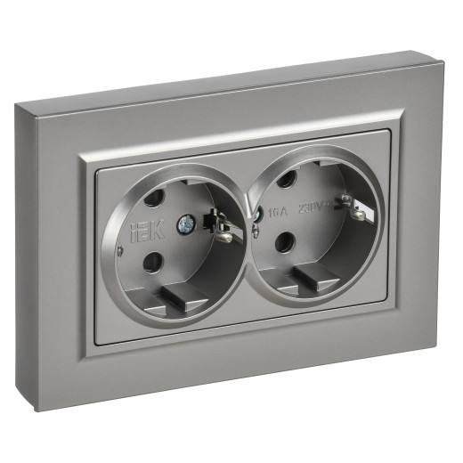 BRITE Роз. 2-я с з/к/ш пл 16А в сб. РСшПл12-3-БрС сталь IEK