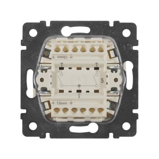 Выключатель двухклавишный - Legrand Valena - 10А 250В схема 5 безвинтовые зажимы - слоновая кость