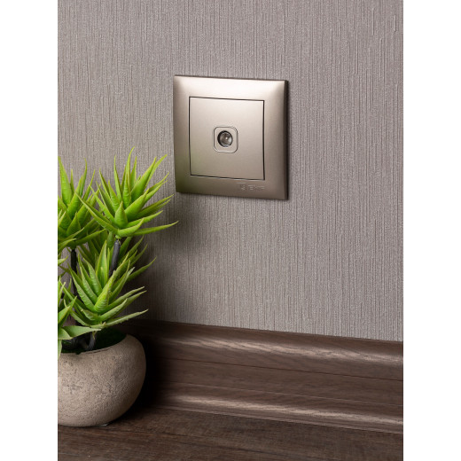 Валенсия лицевая панель розетки TV 1-местная 75Ом 5-862МГц кашемир EKF PROxima