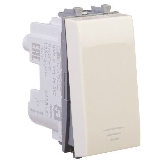 Кнопка модульная, Avanti, ванильная дымка, 1 модуль