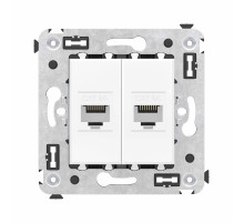 DKC Avanti Компьютерная розетка RJ-45 без шторки в стену, кат.6A двойная, 