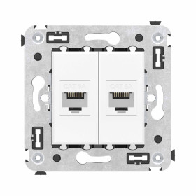 DKC Avanti Компьютерная розетка RJ-45 без шторки в стену, кат.6A двойная, 