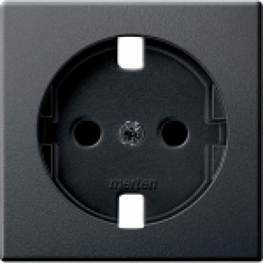 MERTEN ЦЕНТР.ПЛАТА д/мех-ма розетки б/усиленной защиты, АНТРАЦИТ, QF SM