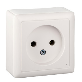 Systeme Electric ХИТ наруж Бел Розетка б/з без шторок, с изолирующей пластиной, 16А