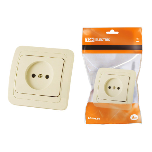 Розетка 2П 10А сл. кость 