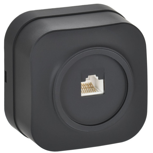 GLORY Роз. комп. RJ45 кат.5E о/у РК10-ХЧм черн. м. IEK