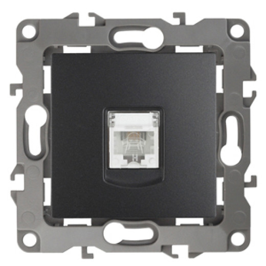 Розетка ЭРА Серия 12 12-3105-05 телефонная RJ11 IP20 антрацит