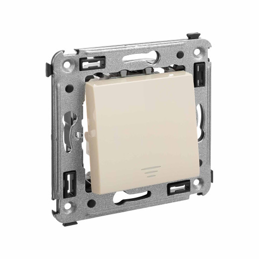 Кнопка одноклавишная в стену, Avanti, ванильная дымка