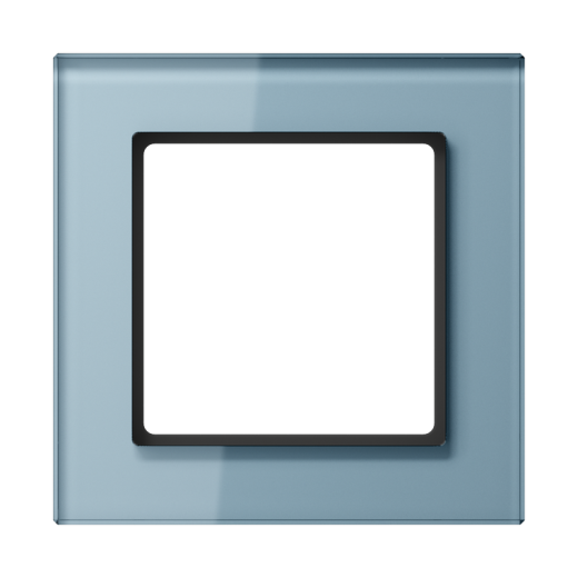Рамка для вертикальной и горизонтальной установки, 1 пост, стекло, серо-голубой, A CREATION