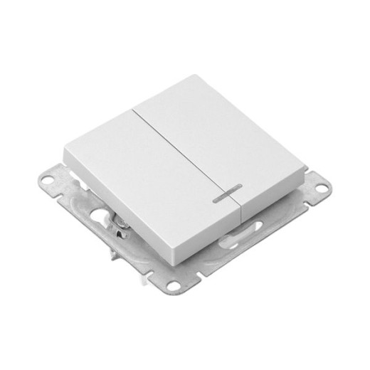 Механизм выключателя, двухклавишный, с подсветкой, алюминий Эпика EKF