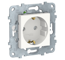 Schneider Electric Unica New Бел Розетка с/з со шторками, с быстрозажимными клеммами, 16А, 250В