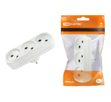 TDM Блок на 3 гнезда 2П б/з плоский 6А 250B