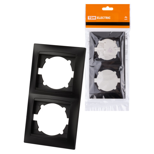 Рамка 2-х постовая вертикальная графит 