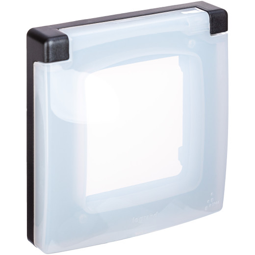 Рамка с защитной крышкой IP44 - Legrand Inspiria - антрацит