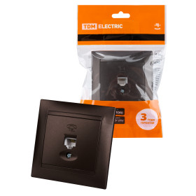 TDM Розетка телефонная RJ11 шоколад 