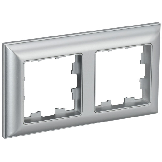 BRITE Рамка 2-мест. РУ-2-Бр алюм./алюм. IEK