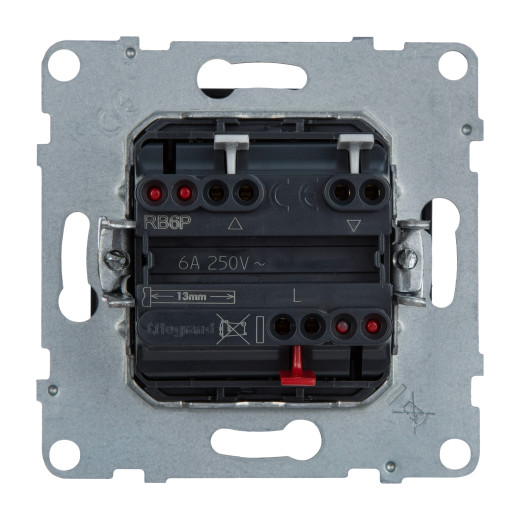 SUNO. Переключатель кнопочный для жалюзи и рольставней 6А 250В. Безвинтовые зажимы. Цвет 