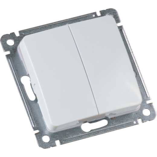 ВС10-451 Выключатель скрытой установки, двухклавишный, механизм, цвет белый