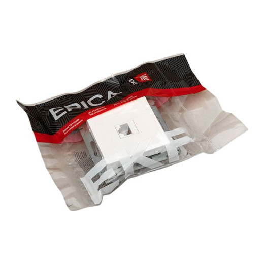 Механизм розетки RJ11, белый Эпика EKF