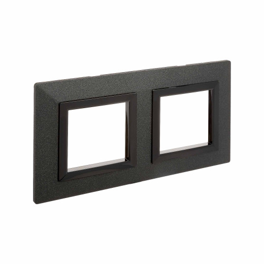 Рамка из металла 2 поста (4 мод.), Avanti, графитовая