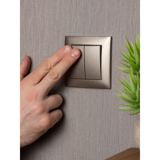 Валенсия лицевая панель выключателя 2-кл. проходного 10А кашемир EKF PROxima