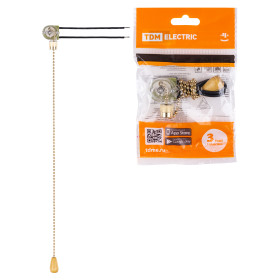 TDM Сонетка-выключатель для бра с цепочкой 3А 250В золото