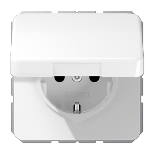 Штепсельная розетка SCHUKO 16A 250V~ с защитой от детей, влагозащищенная, белая