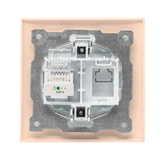 Валенсия розетка телефонная RJ-11 1-местная кремовая EKF PROxima