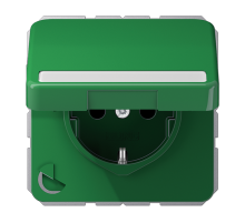 JUNG Штепсельная розетка SCHUKO 16A 250V~ с полем для надписи и защитой от влажности зеленая