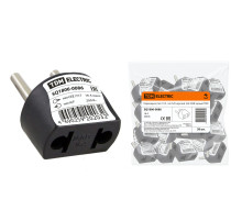 TDM Переходник (тип С1-В - тип A/F) круглый 16A 250В черный