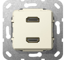 Gira  System 55 Кремовый Разъем HDMI 2 местный