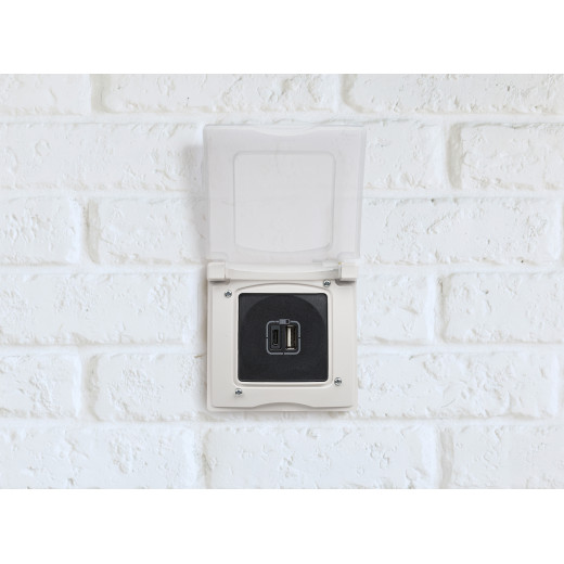 Зарядное устройство USB тип А / тип С - Legrand Etika - 3000мА 15Вт - антрацит