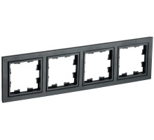 IEK BRITE BASE Черный Рамка 4-м РУ-4-БрЧ