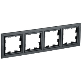 IEK BRITE BASE Черный Рамка 4-м РУ-4-БрЧ