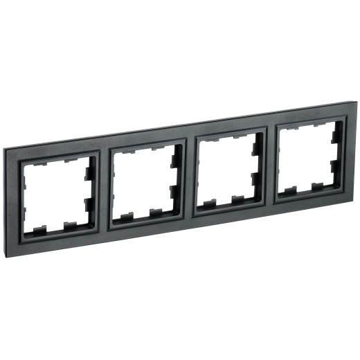 BRITE Рамка 4-мест. РУ-4-БрЧ черн. IEK