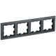 BRITE Рамка 4-мест. РУ-4-БрЧ черн. IEK