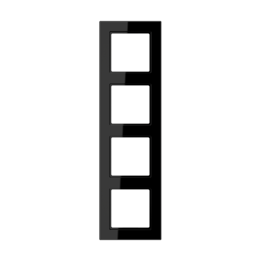 Рамка для вертикальной и горизонтальной установки, 4 поста, дюропласт, черный, A CREATION