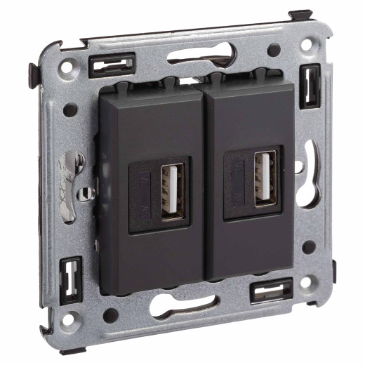 USB зарядное устройство в стену 2.1 А, Avanti, черный матовый