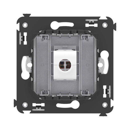 Компьютерная розетка RJ-45 без шторки в стену, кат.6А одинарная, Avanti, закаленная сталь