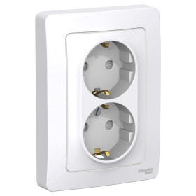 Systeme Electric Blanca внутр Бел Розетка 2-ая с/з со шторками, 16А, 250В