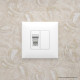 Компьютерная розетка RJ-45 в стену, кат.5e одинарная, Avanti, белое облако