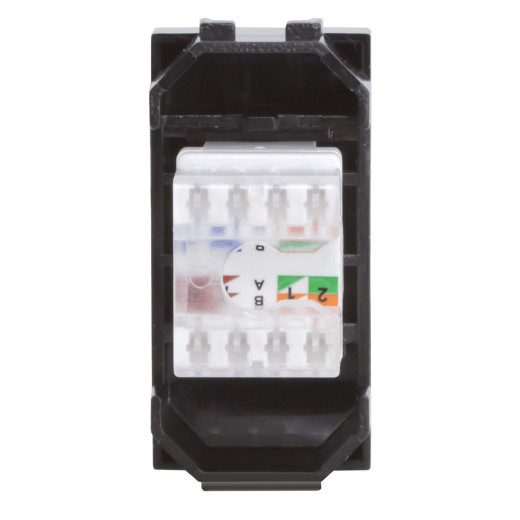 Компьютерная розетка RJ45 кат.5e, Brava, черная, 1мод