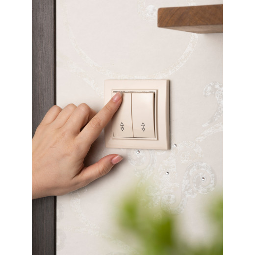 Выключатель 2-кл. СП проходной 10А бежевый Минск EKF