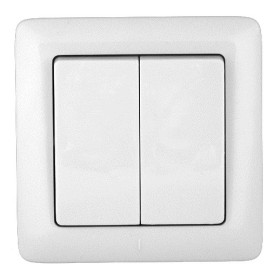 Systeme Electric ХИТ внутр Бел Выключатель 2-клавишный 6А, 250В