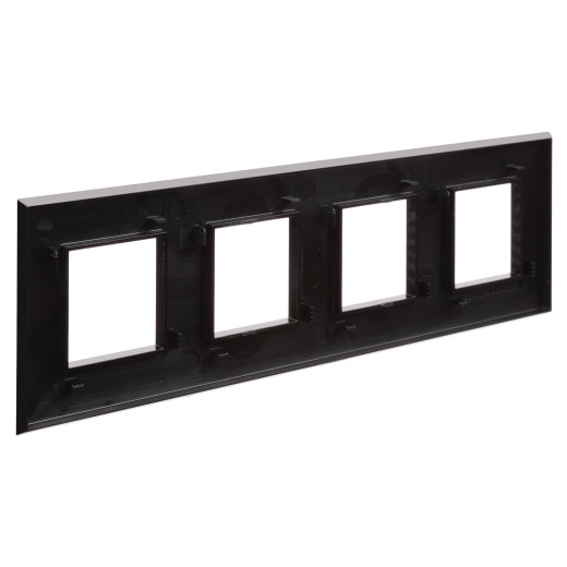 Рамка 4 поста (8 мод.), Avanti, черный квадрат